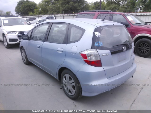 JHMGE8H2XAC003135 - 2010 HONDA FIT Light Blue photo 3