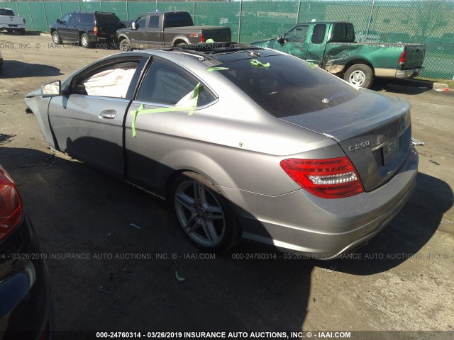 WDDGJ4HBXDG050934 - 2013 MERCEDES-BENZ C 250 GRAY photo 3