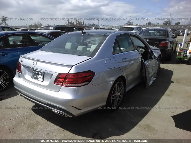 WDDHF5KB6EA883994 - 2014 MERCEDES-BENZ E 350 SILVER photo 4