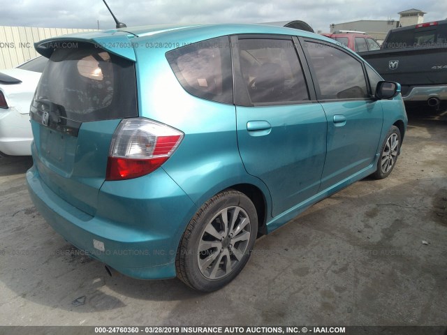 JHMGE8H50CC033029 - 2012 HONDA FIT SPORT GREEN photo 4