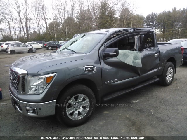 1N6AA1E59HN506062 - 2017 NISSAN TITAN SV/SL/PRO-4X/PLAT RES GRAY photo 2