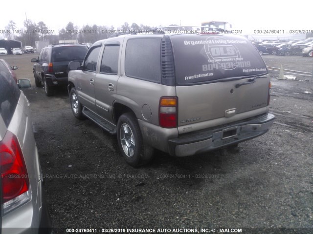 1GNEK13Z32J272322 - 2002 CHEVROLET TAHOE BEIGE photo 3