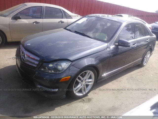 WDDGF4HB3DR266873 - 2013 MERCEDES-BENZ C 250 GRAY photo 2