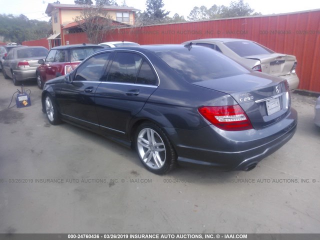 WDDGF4HB3DR266873 - 2013 MERCEDES-BENZ C 250 GRAY photo 3