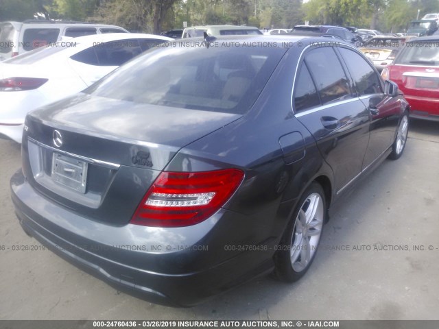 WDDGF4HB3DR266873 - 2013 MERCEDES-BENZ C 250 GRAY photo 4