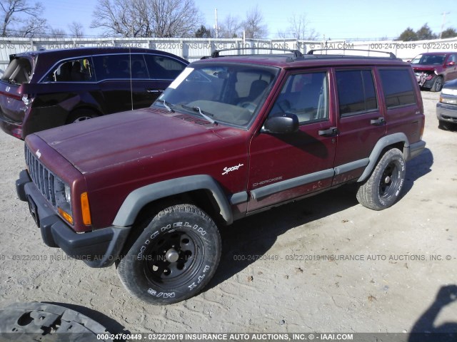 1J4FJ68S1WL140334 - 1998 JEEP CHEROKEE SPORT/CLASSIC ბურგუნდია ფოტო 2
