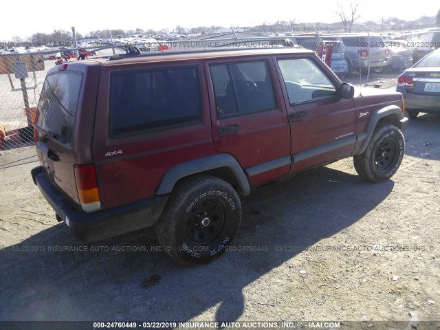 1J4FJ68S1WL140334 - 1998 JEEP CHEROKEE SPORT/CLASSIC ბურგუნდია ფოტო 4