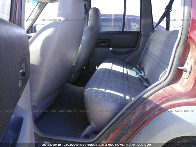 1J4FJ68S1WL140334 - 1998 JEEP CHEROKEE SPORT/CLASSIC ბურგუნდია ფოტო 8
