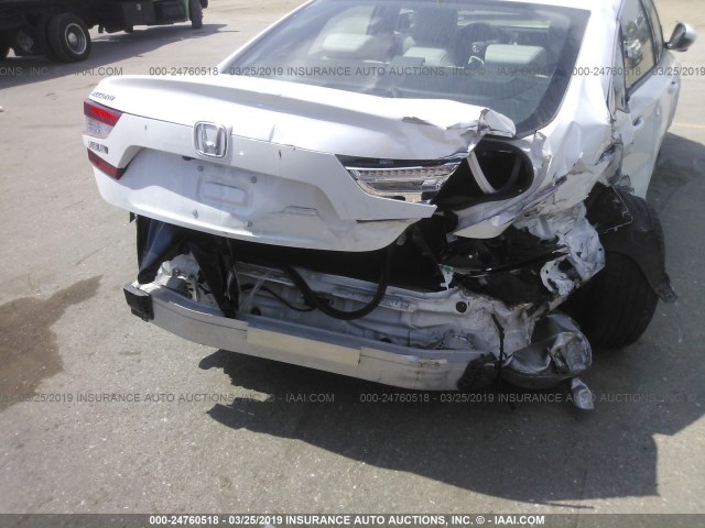 1HGCV1F56JA063835 - 2018 HONDA ACCORD EXL WHITE photo 6