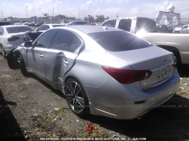 JN1AV7AP9EM691770 - 2014 INFINITI Q50 HYBRID PREMIUM/SPORT SILVER photo 3