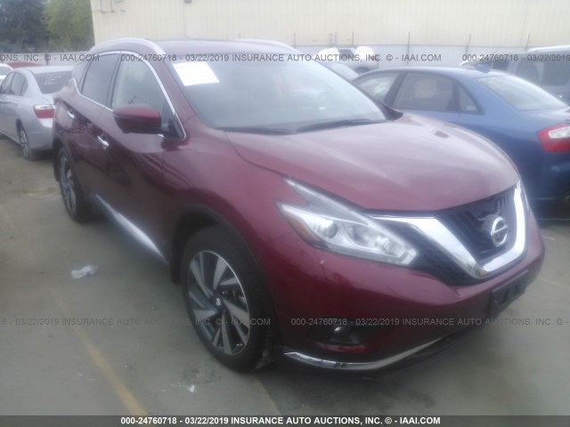 5N1AZ2MG3JN128357 - 2018 NISSAN MURANO S/SL/SV/PLATINUM RED photo 1