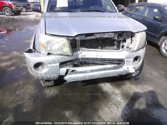 5TEUX42N86Z202218 - 2006 TOYOTA TACOMA ACCESS CAB SILVER photo 6