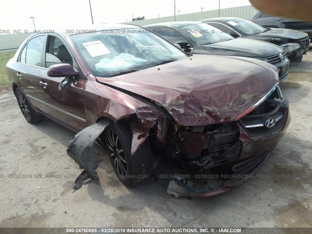 5NPEU46C38H370165 - 2008 HYUNDAI SONATA SE/LIMITED MAROON photo 1