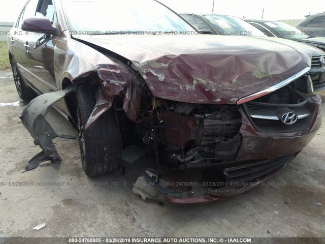 5NPEU46C38H370165 - 2008 HYUNDAI SONATA SE/LIMITED MAROON photo 6