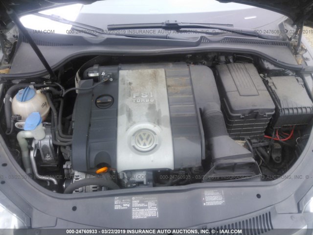 WVWBA71F48V056264 - 2008 VOLKSWAGEN EOS TURBO/KOMFORT BLACK photo 10