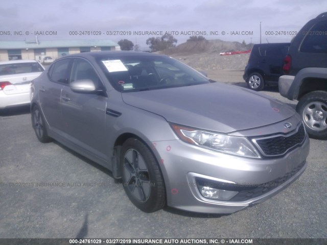 KNAGM4AD1D5057616 - 2013 KIA OPTIMA HYBRID SILVER photo 1