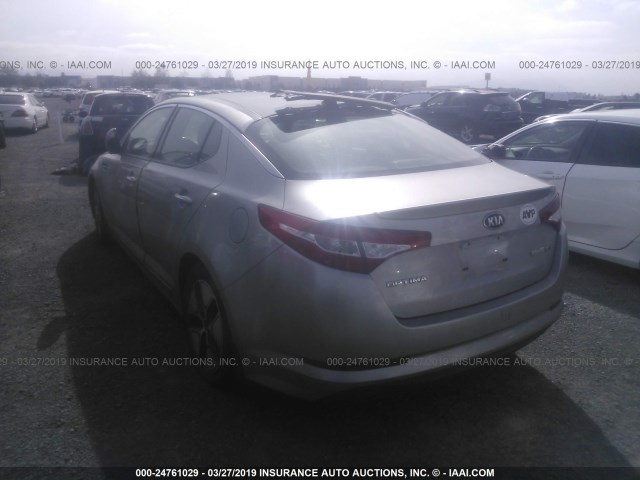 KNAGM4AD1D5057616 - 2013 KIA OPTIMA HYBRID SILVER photo 3