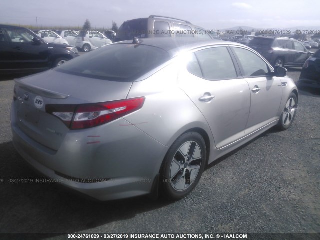 KNAGM4AD1D5057616 - 2013 KIA OPTIMA HYBRID SILVER photo 4