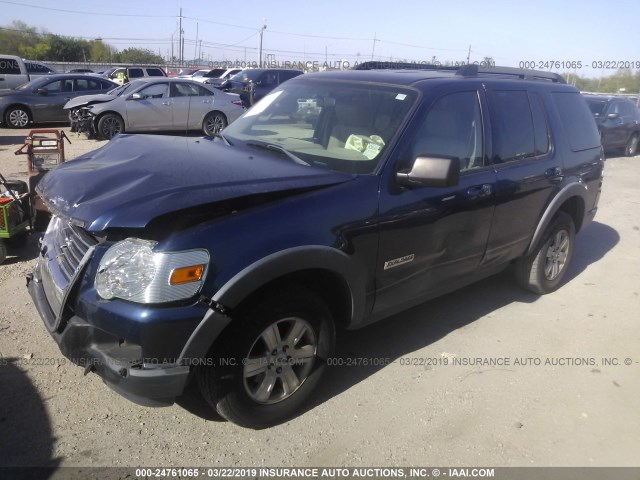 1FMEU63E17UB65770 - 2007 FORD EXPLORER XLT BLUE photo 2