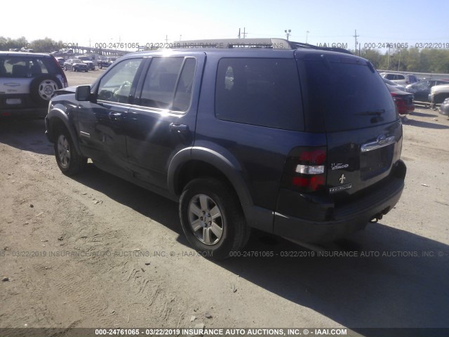 1FMEU63E17UB65770 - 2007 FORD EXPLORER XLT BLUE photo 3