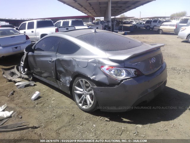 KMHHU6KH3BU057510 - 2011 HYUNDAI GENESIS COUPE 3.8L GRAY photo 3