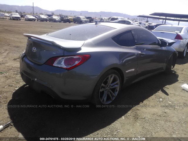 KMHHU6KH3BU057510 - 2011 HYUNDAI GENESIS COUPE 3.8L GRAY photo 4