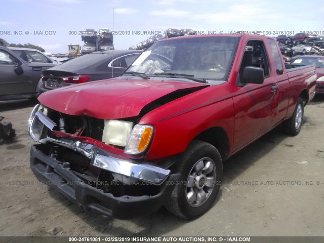 1N6DD26SXYC401637 - 2000 NISSAN FRONTIER KING CAB XE RED photo 2