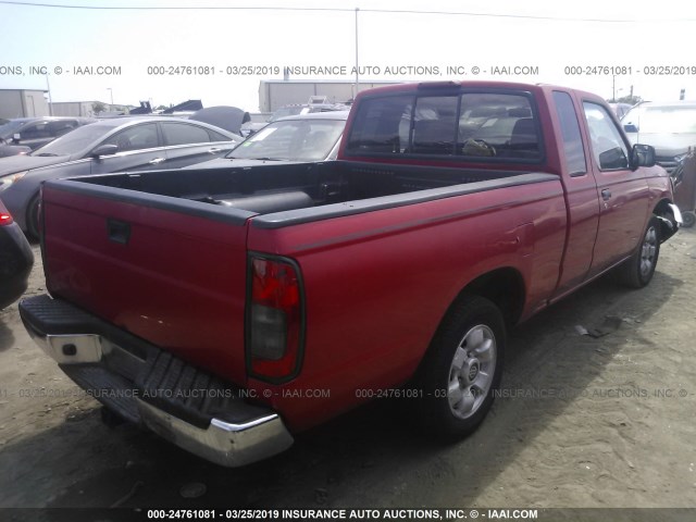 1N6DD26SXYC401637 - 2000 NISSAN FRONTIER KING CAB XE RED photo 4