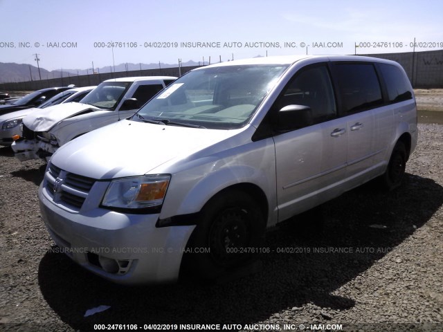 2D8HN44E59R621823 - 2009 DODGE GRAND CARAVAN SE SILVER photo 2