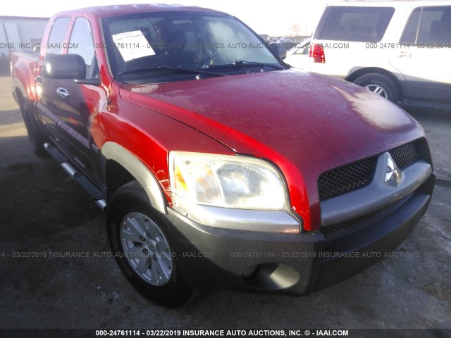 1Z7HT38K96S574812 - 2006 MITSUBISHI RAIDER DUROCROSS RED photo 1