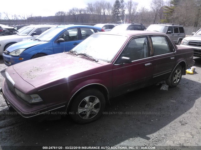 3G4AG55NXPS619303 - 1993 BUICK CENTURY SPECIAL RED photo 2