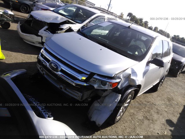 2FMDK3GC9EBA89131 - 2014 FORD EDGE SE SILVER photo 2