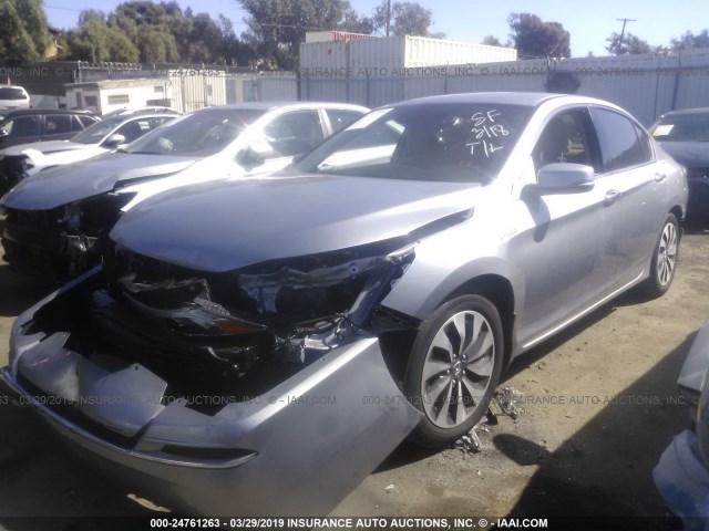 JHMCR6F34HC026827 - 2017 HONDA ACCORD HYBRID SILVER photo 2