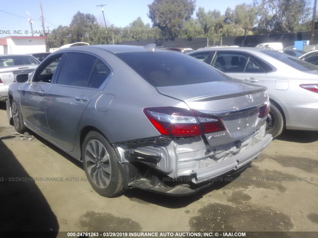 JHMCR6F34HC026827 - 2017 HONDA ACCORD HYBRID SILVER photo 3