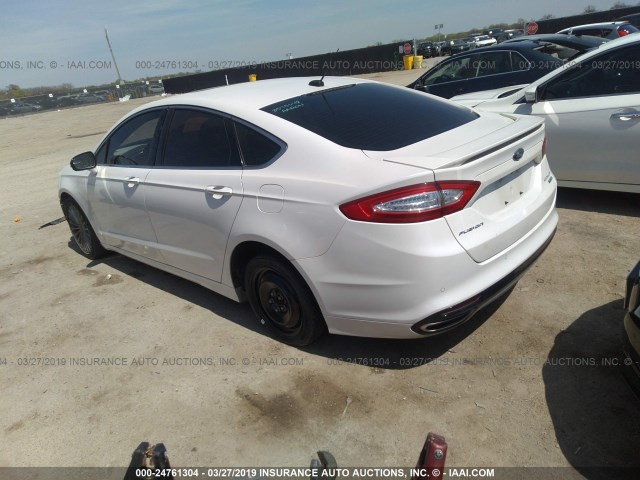 3FA6P0K96DR348513 - 2013 FORD FUSION TITANIUM WHITE photo 3