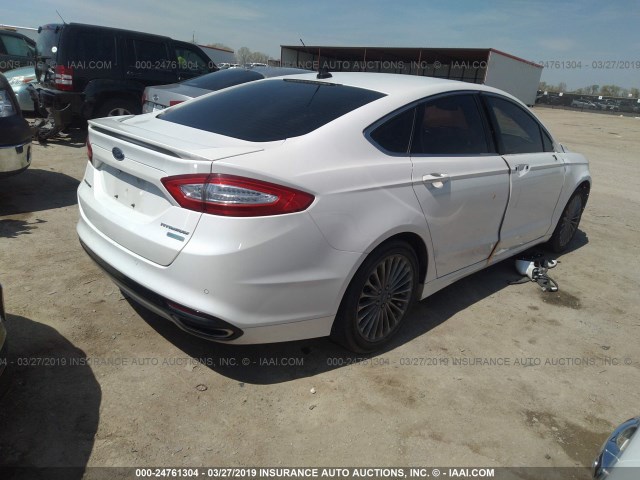 3FA6P0K96DR348513 - 2013 FORD FUSION TITANIUM WHITE photo 4