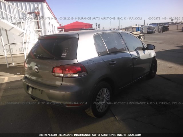 WVWDB7AJ2EW005166 - 2014 VOLKSWAGEN GOLF GRAY photo 4