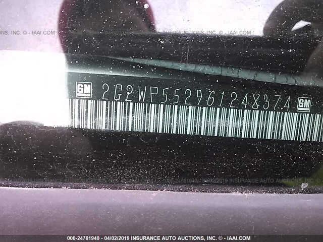 2G2WP552961248374 - 2006 PONTIAC GRAND PRIX SILVER photo 9