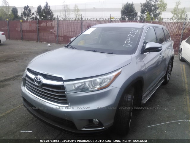 5TDZKRFH7FS074850 - 2015 TOYOTA HIGHLANDER LE/LE PLUS SILVER photo 2