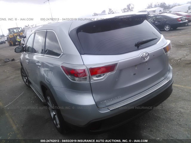 5TDZKRFH7FS074850 - 2015 TOYOTA HIGHLANDER LE/LE PLUS ვერცხლისფერი ფოტო 3