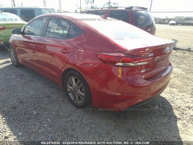 5NPD84LF0JH227730 - 2018 HYUNDAI ELANTRA SEL/VALUE/LIMITED RED photo 3