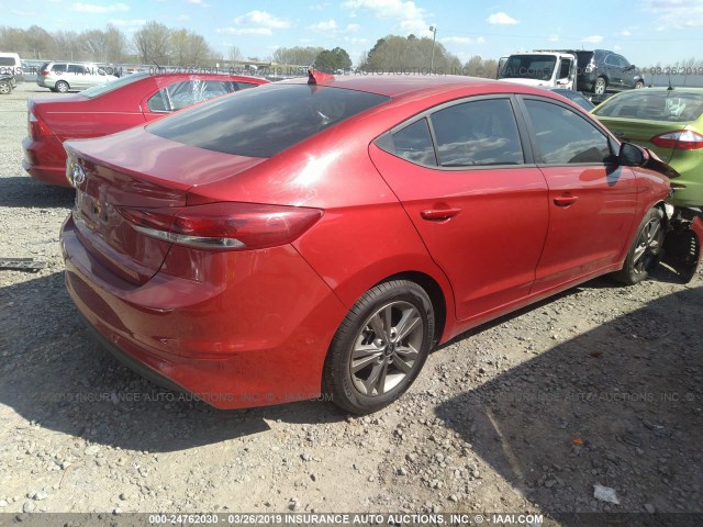 5NPD84LF0JH227730 - 2018 HYUNDAI ELANTRA SEL/VALUE/LIMITED RED photo 4