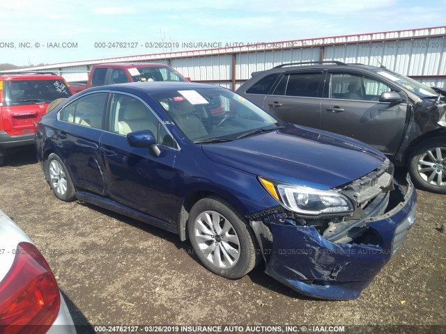 4S3BNBC62F3015578 - 2015 SUBARU LEGACY 2.5I PREMIUM BLUE photo 1