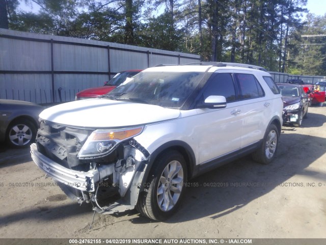 1FM5K7F88EGB00041 - 2014 FORD EXPLORER LIMITED WHITE photo 2