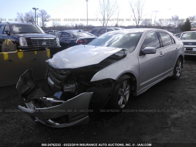 3FAHP0KC1AR103456 - 2010 FORD FUSION SPORT SILVER photo 2