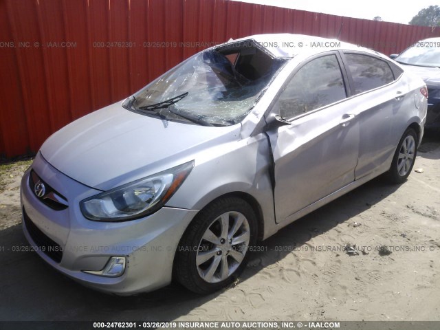 KMHCU4AE1CU136715 - 2012 HYUNDAI ACCENT GLS/GS/SE SILVER photo 2