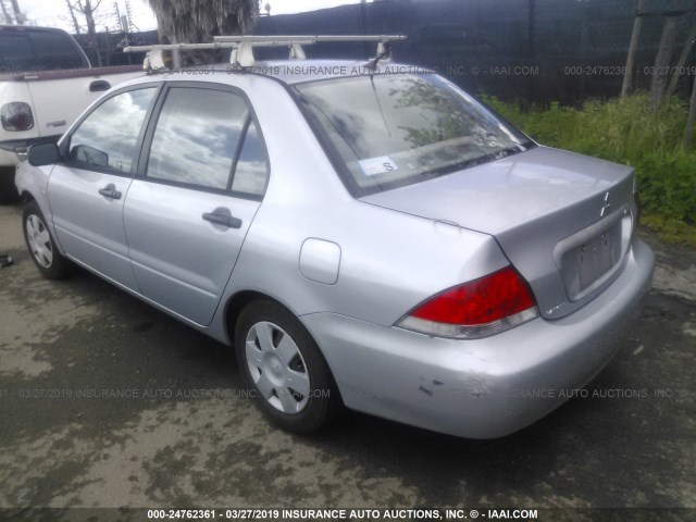 JA3AJ26E05U035670 - 2005 MITSUBISHI LANCER ES SILVER photo 3