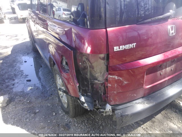 5J6YH28728L003236 - 2008 HONDA ELEMENT EX BURGUNDY photo 6