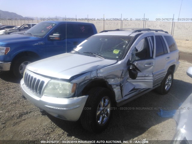 1J8GW68J43C556319 - 2003 JEEP GRAND CHEROKEE OVERLAND SILVER photo 2