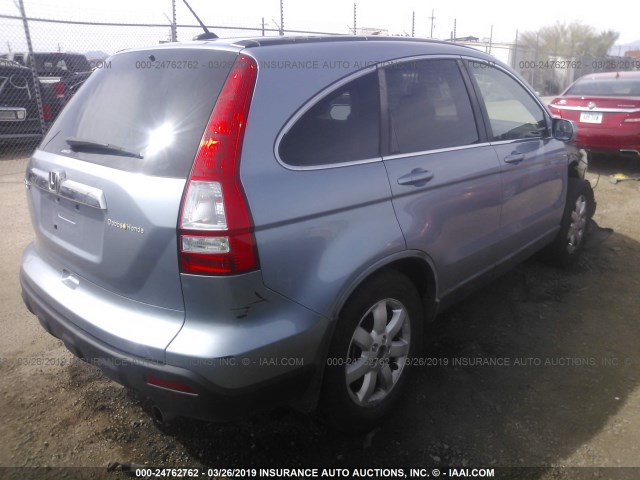 JHLRE48738C071725 - 2008 HONDA CR-V EXL Light Blue photo 4